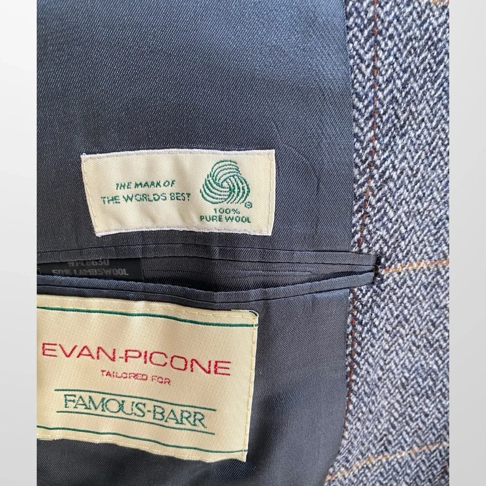Vintage‎ Evan Picone Mens 42R Blazer Sport Coat Lambswool Wool Casual Jacket